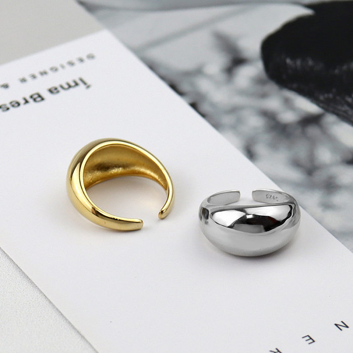 Simple Smooth Plain Ring Creative Fashion Geometric Opening Adjustable Temperament Copper Ring