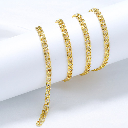 Lässige, schlichte, runde Halskette aus 18 Karat vergoldetem Kupfer in großen Mengen