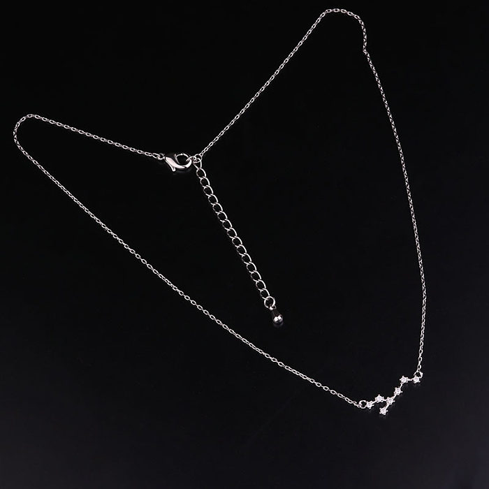Women'S Fashion Constellation Copper Necklace Inlay Zircon Copper Necklaces