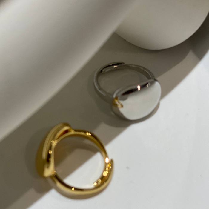 Anéis abertos geométricos de cobre de cor sólida estilo vintage