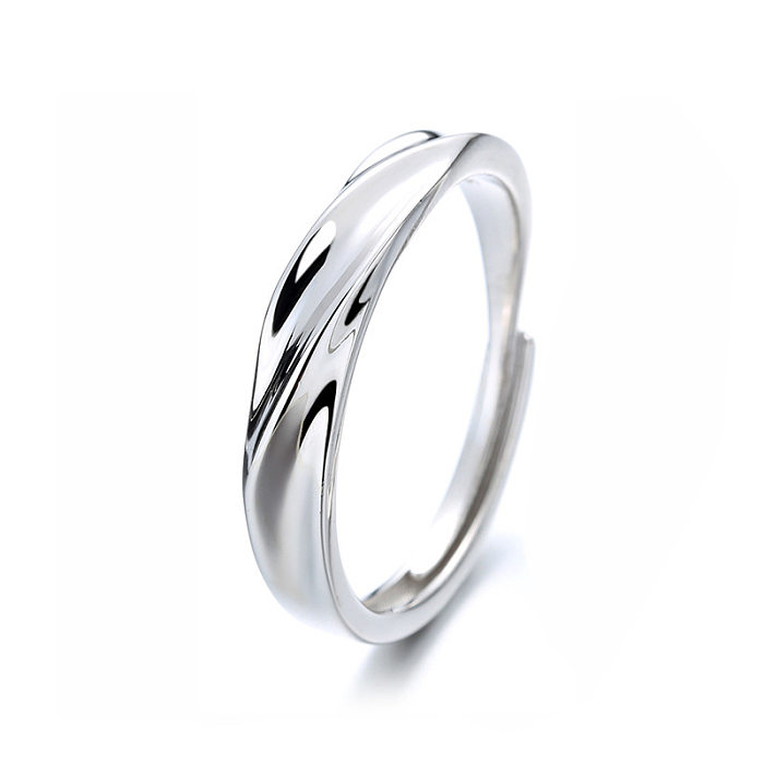 1 par de anel aberto com revestimento de cobre geométrico de estilo simples