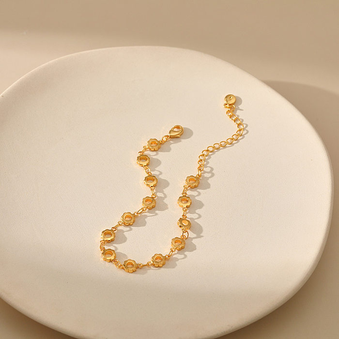 Sweet Geometric Copper Plating 18K Gold Plated Bracelets