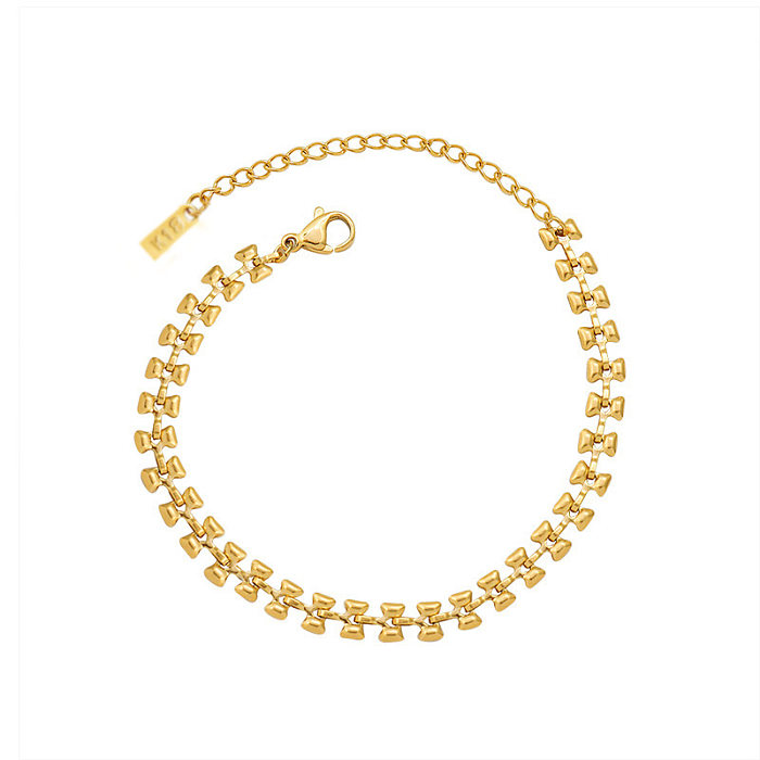 Basic Classic Style Geometric Titanium Steel Plating 18K Gold Plated Bracelets Necklace