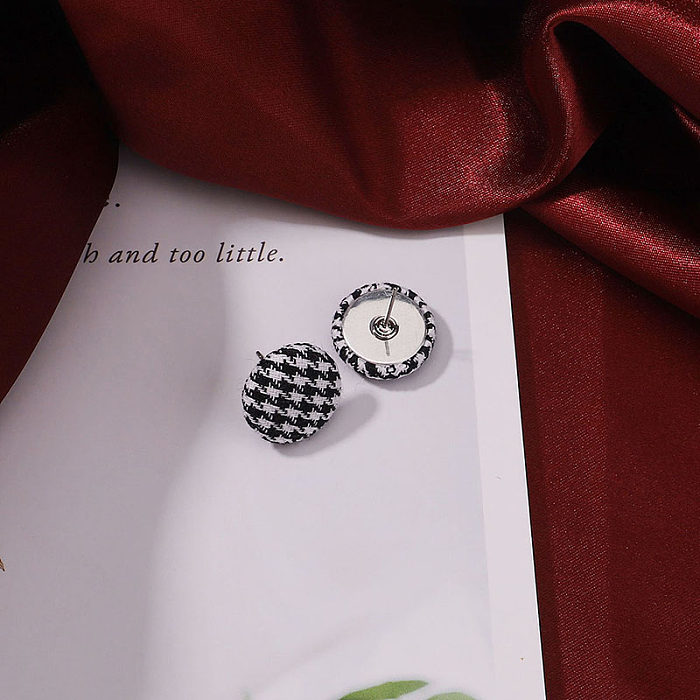 1 Pair Simple Style Round Printing Copper Ear Studs
