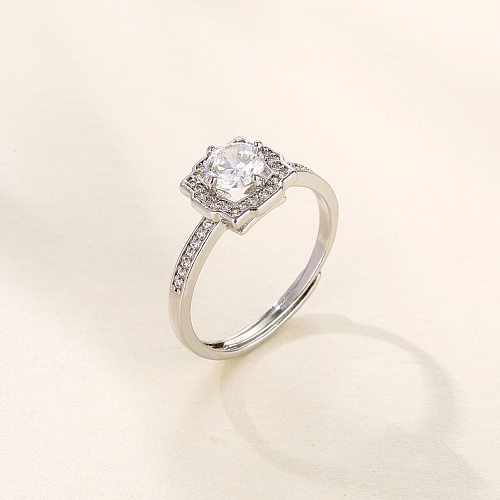 Elegant Korean Style Geometric Butterfly Copper Plating Inlay Zircon Rose Gold Plated White Gold Plated Gold Plated Open Ring