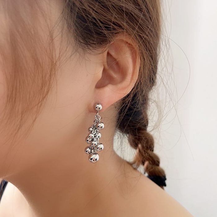 1 Pair Cute Ball Plating Copper Drop Earrings
