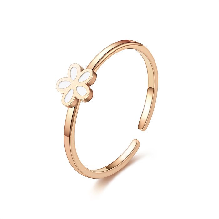 Fashion New Small Daisy Flower Titanium Steel Ring