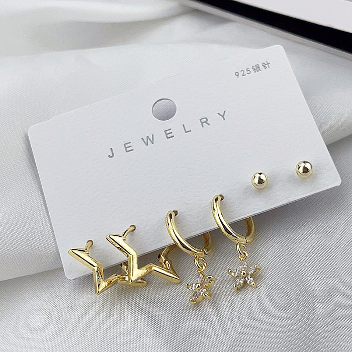 Wholesale Jewelry Hollow Star Fishtail Pendant Stainless Steel Earrings Set jewelry