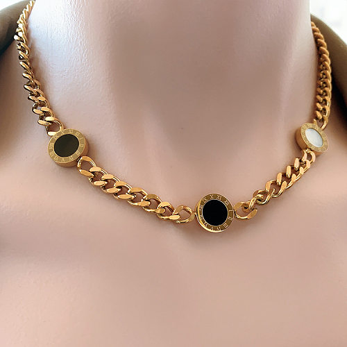 Conjunto de joias de opala com incrustações de aço titânio redondo da moda