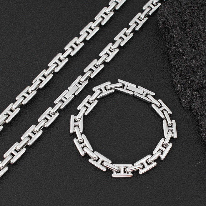 IG Style Simple Style Solid Color Titanium Steel Plating Bracelets Necklace