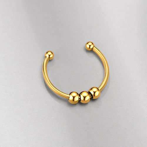 Simple Style Solid Color Stainless Steel Round Plating Gold Plated Rings