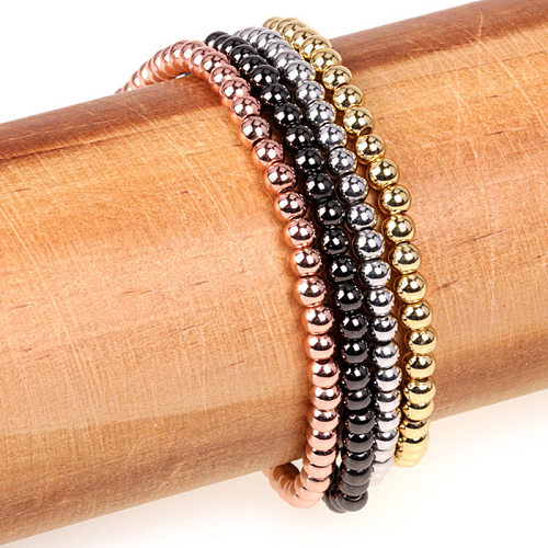 Bracelets plaqués cuivre de couleur unie à la mode, 1 pièce