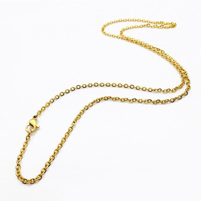 Casual Commute Letter Copper Plating Hollow Out 18K Gold Plated Necklace