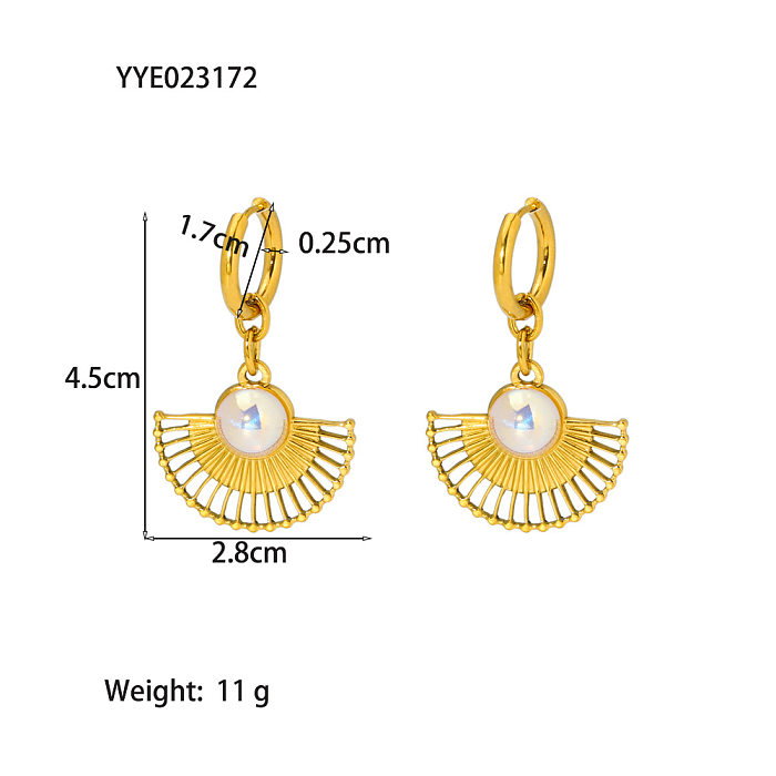 Lady Sector Stainless Steel Plating Inlay Artificial Pearls Earrings Necklace