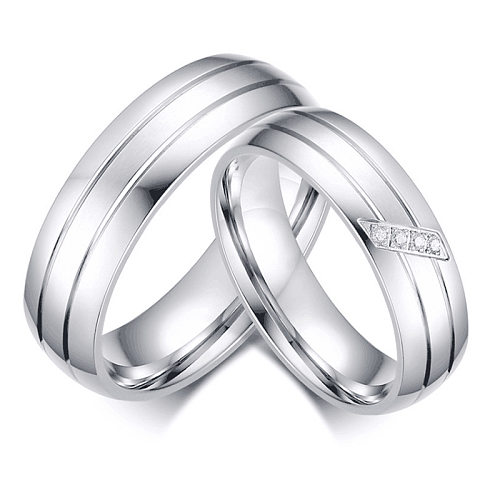 Wholesale Jewelry Stripe Inlaid Diamond Stainless Steel Ring jewelry
