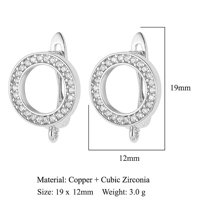 1 par de brincos de orelha com pedras preciosas artificiais de cobre em formato de folha de estilo simples