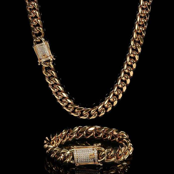 Fashion Geometric Stainless Steel Plating Bracelets Necklace 1 Piece