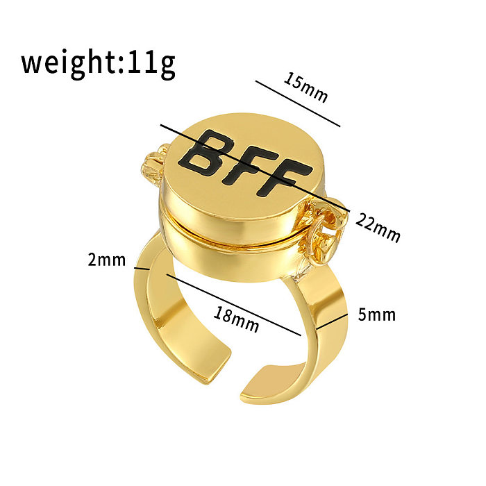 Commute Cartoon Character Titanium Steel Plating Gold Plated Rings