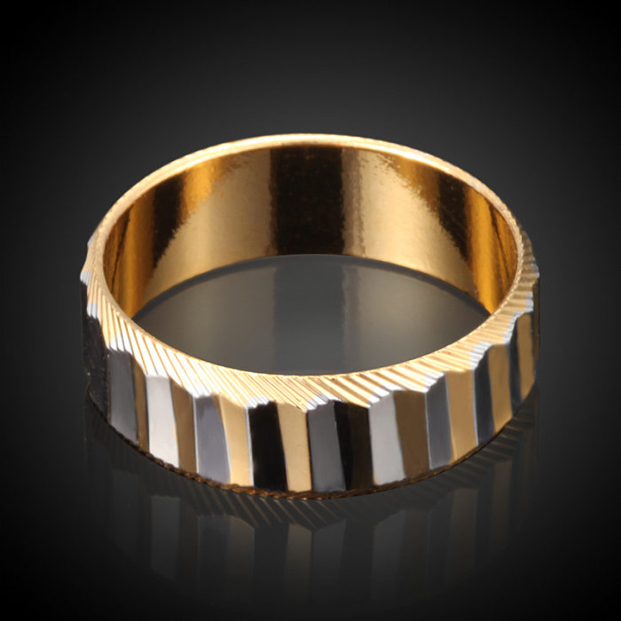 Anéis banhados a ouro 18K com revestimento de cobre em bloco de cores básicas