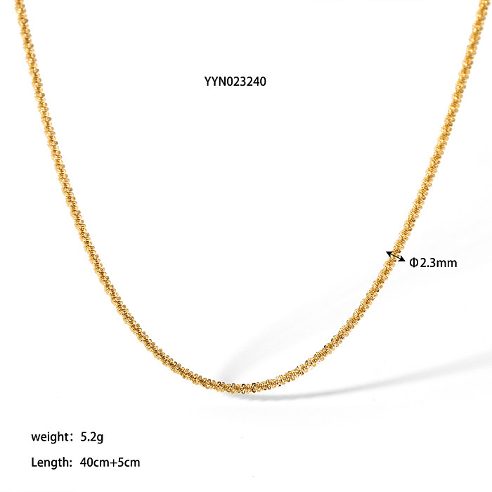 IG Style Solid Color Stainless Steel Plating 18K Gold Plated Bracelets Necklace