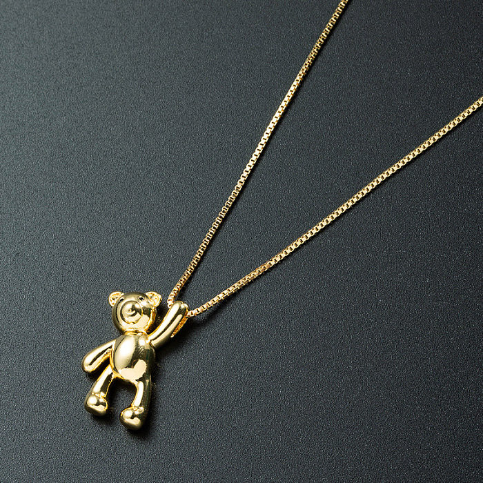 Wholesale Jewelry Simple Bear Pendant Copper Necklace jewelry