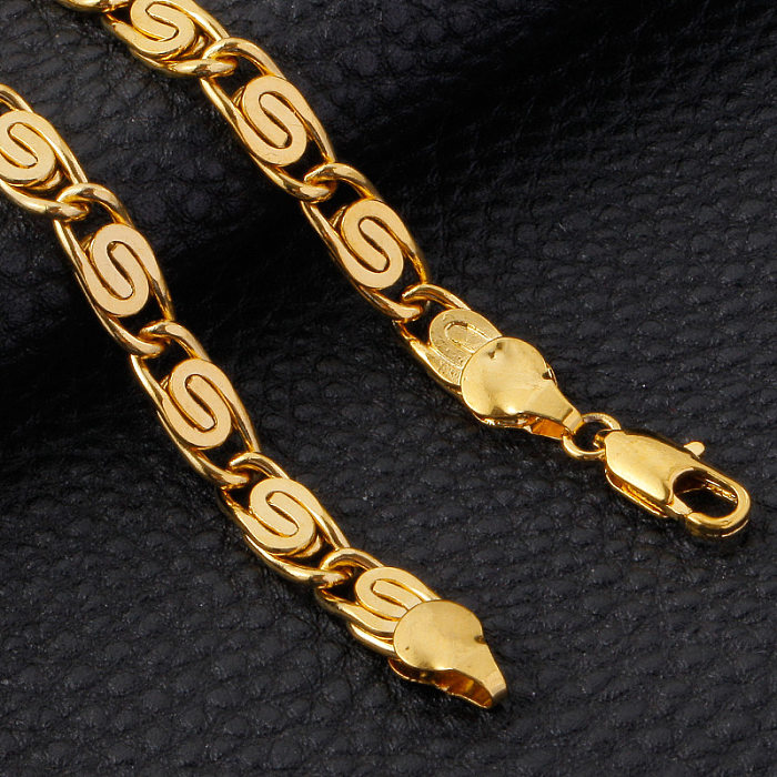 Classic Style Solid Color Copper Plating Gold Plated Bracelets