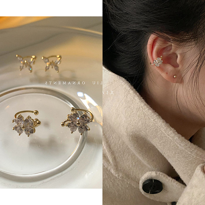 Fashion Geometric Copper Plating Zircon Earrings 1 Pair