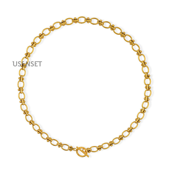 Simple Style Solid Color Stainless Steel Plating Bracelets Necklace 1 Piece