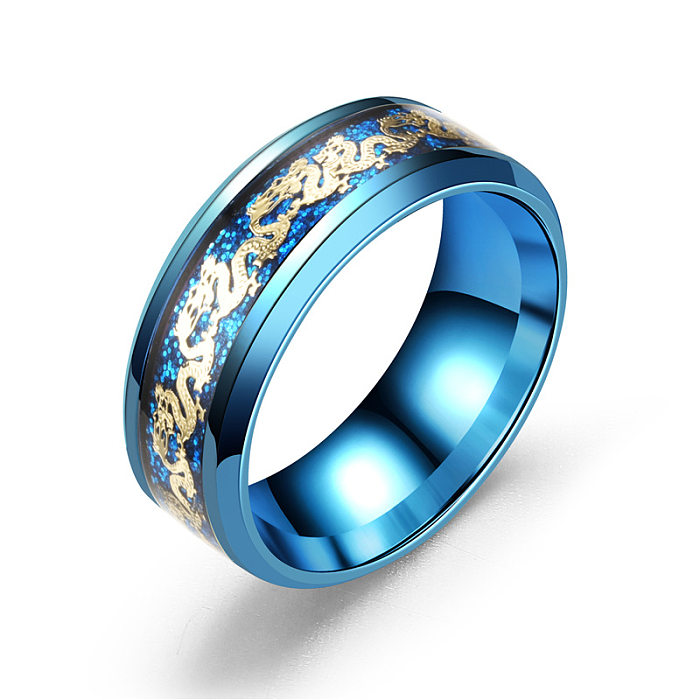 Titanium&Stainless Steel Fashion Animal Ring  (Steel Color Jinlong-6) NHTP0007-Steel-color-Jinlong-6