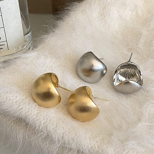 1 par de brincos de orelha banhados a ouro e cobre estilo simples estilo IG cor sólida