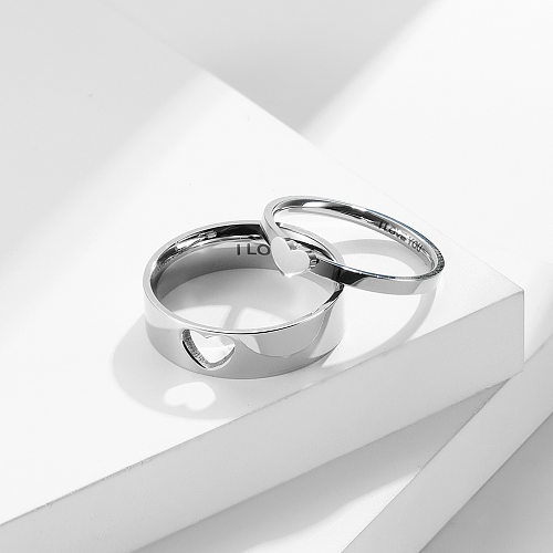 Fashion Heart-Shaped Hollow Men And Women Titanium Steel Ring