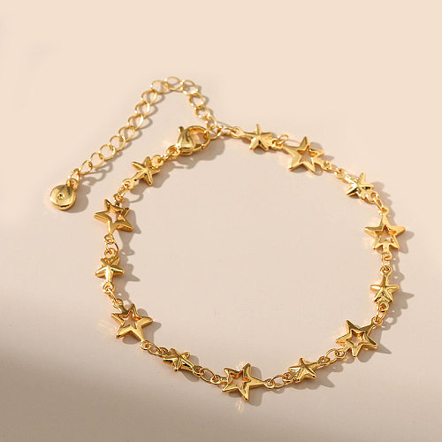 Bracelets plaqués or 18 carats avec placage de cuivre Lady Star