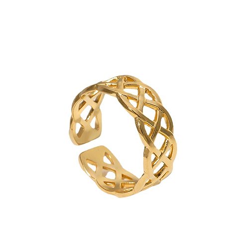 Fashion Geometric Stainless Steel Hollow Out Rings