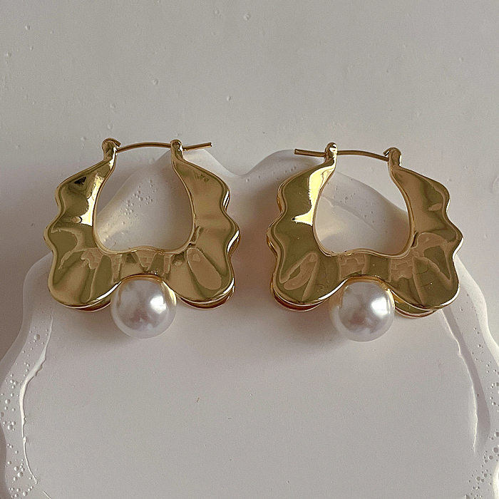 Fashion Solid Color Copper Plating Earrings 1 Pair