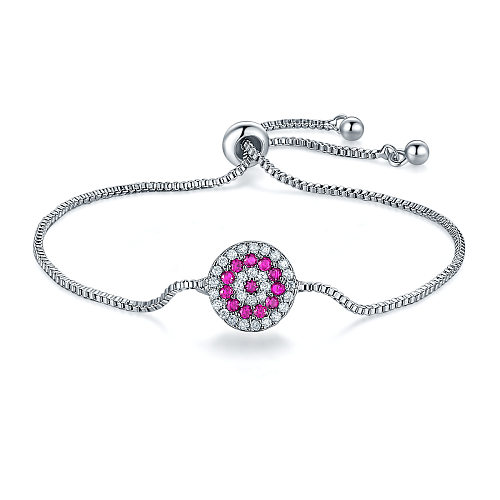 Simple Style Round Copper Plating Zircon Bracelets