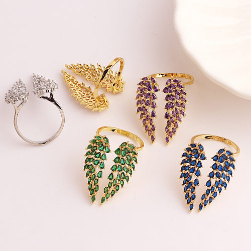 Fashion Wings Copper Gold Plated Zircon Gold Plated Rings