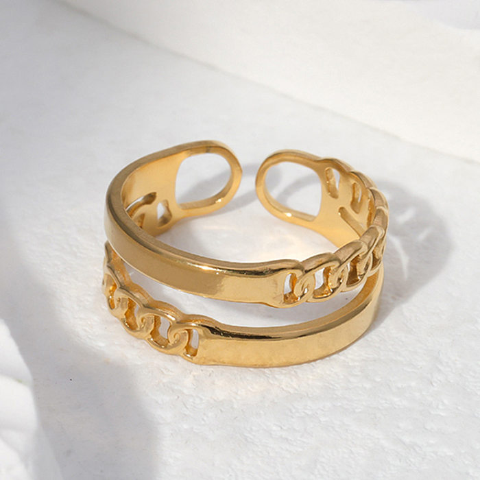 Anéis abertos de aço titânio irregular estilo vintage estilo simples estilo romano