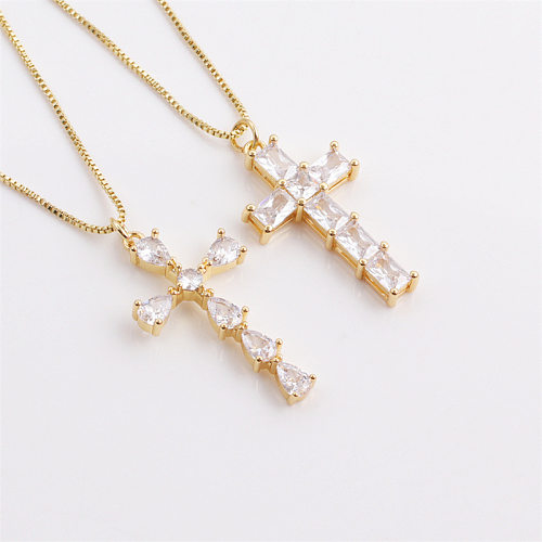 Retro Copper Plated Cross Necklace Wholesale jewelry