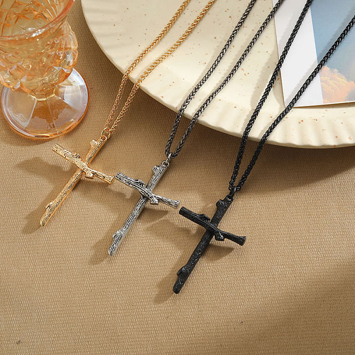 Retro Cross Alloy Copper Irregular Necklace