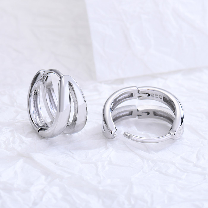Fashion Geometric Brass Plating Hoop Earrings 1 Pair