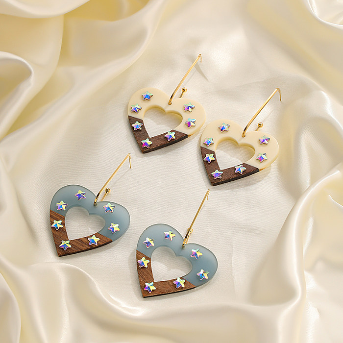 1 Pair Classic Style Streetwear Heart Shape Plating Plastic Copper 18K Gold Plated Drop Earrings
