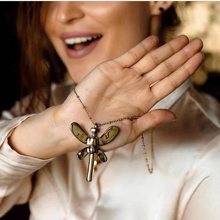 Simple Style Classic Style Dragonfly Copper Plating Silver Plated Pendant Necklace