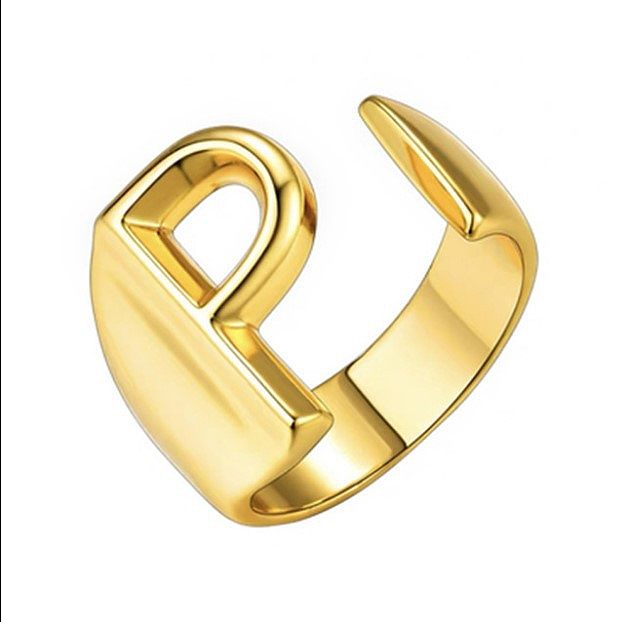 Fashion Letter Brass Rings 1 Piece