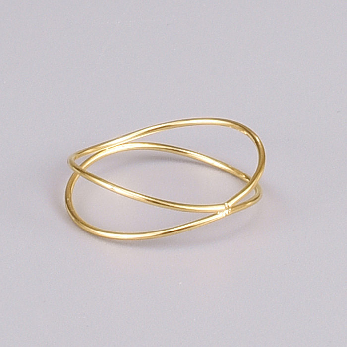 Fashion Round Titanium Steel Gold Plated Rings 1 Piece