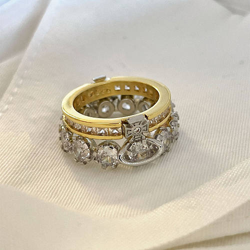 Offener Ring mit Zirkonverkupferung und Inlay von Glam Crown