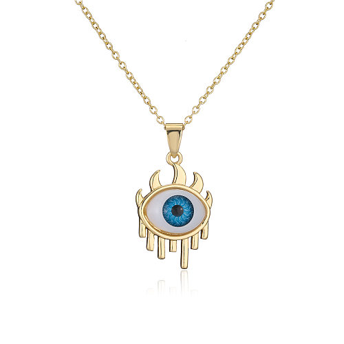 European And American Hot Sale New Copper Plated 18K Gold Lucky Eye Pendant Necklace