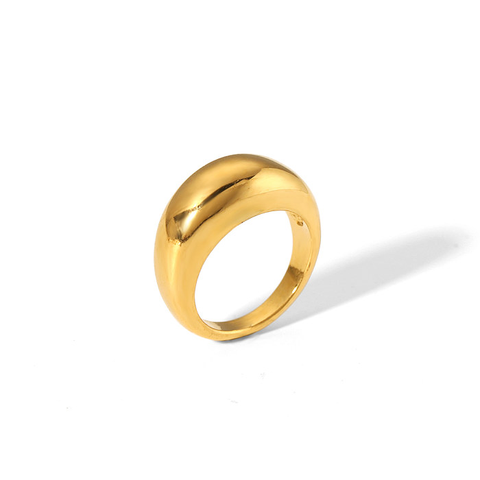 Einfarbige, unregelmäßige Edelstahl-Polierbeschichtung, grobe, 18 Karat vergoldete offene Ringe