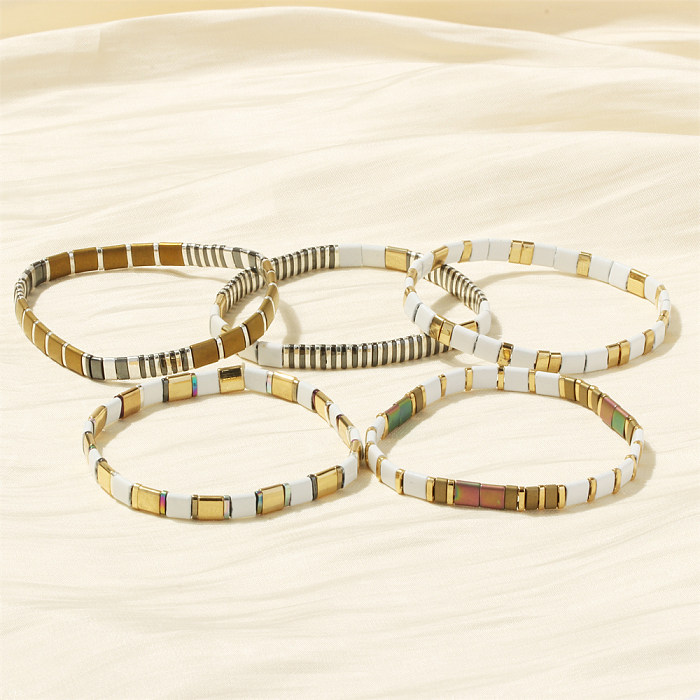 Vernis au four en cuivre carré de Bohême plaquant les bracelets plaqués or 18K
