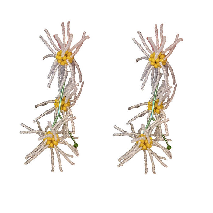 Süße Blumen-Schleifenknoten-Kupfer-künstliche Rhinestones-künstliche Perlen-Tropfenohrringe 1 Paar