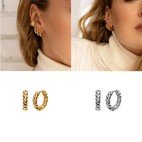 1 Pair Simple Style Geometric Plating Copper Ear Clips